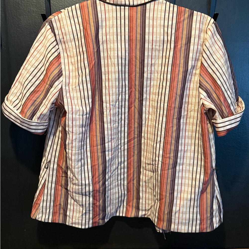 Striped Open-Front Shirt - Picture 3 of 6